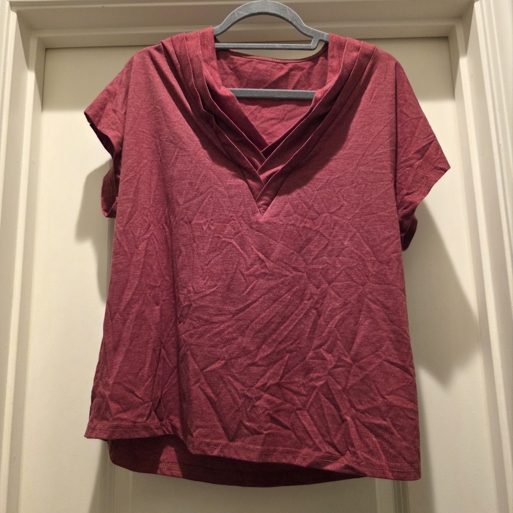 Women's V-Neck Red Top